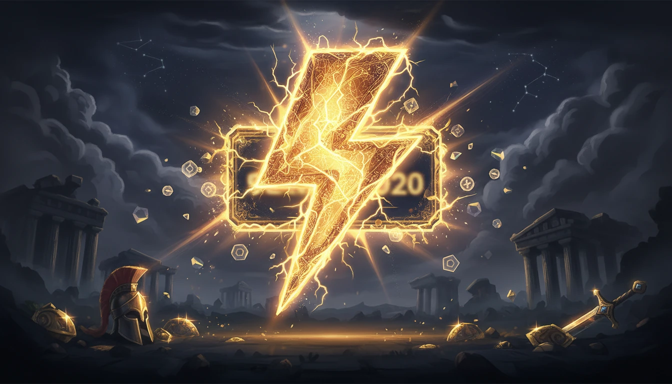 Abstract lightning and concealed price tag illustrating a confirmed but unpriced bonus buy